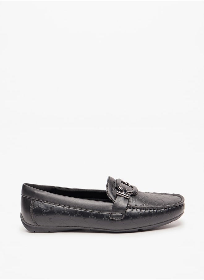 Le Confort - Women Textured Slip-On Moccasins with Metal Accent - Image 1