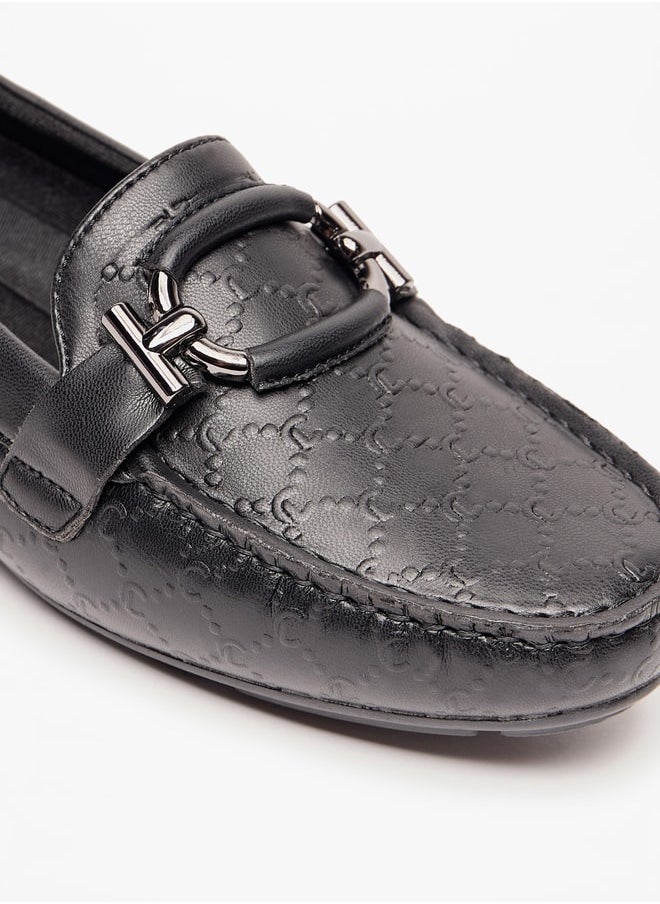 Le Confort - Women Textured Slip-On Moccasins with Metal Accent - Image 1
