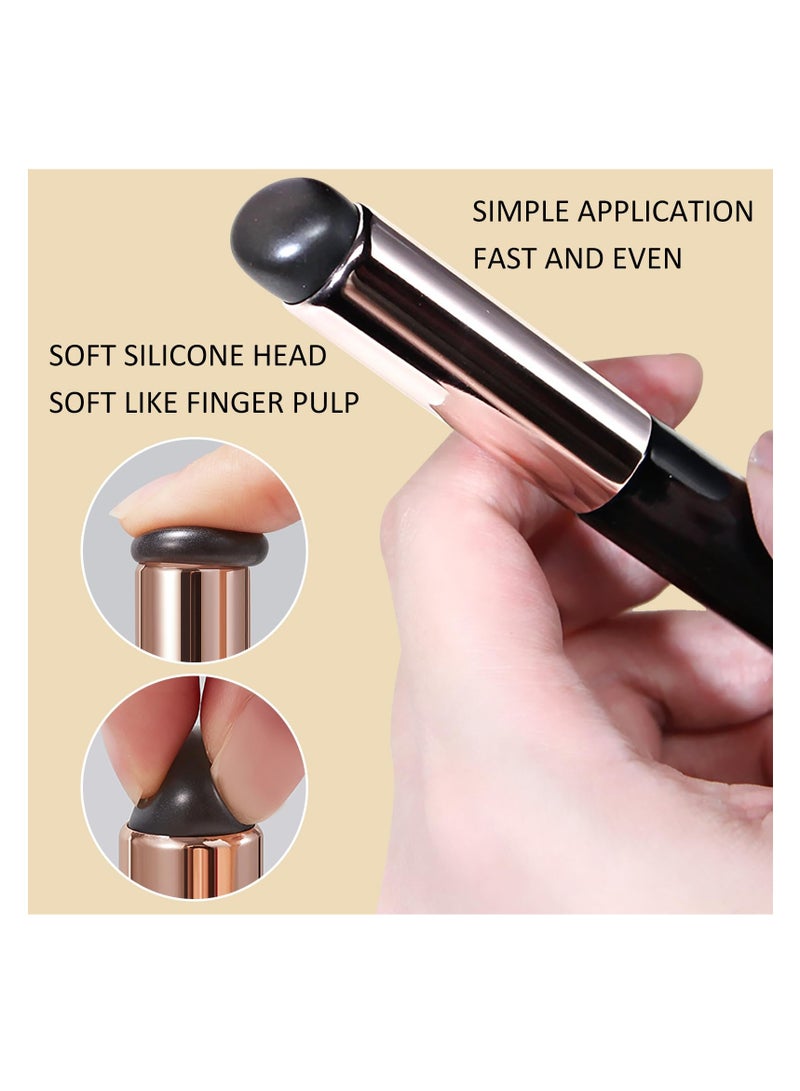 SYOSI SYOSI, 4pcs Silicone Lip Brush Round Head, Makeup Brush, Soft Silicone Brush Reusable Lipstick Applicator with Dust Cap, Halo Staining Brushes for Lip Balm, Lipstick, Lip Gloss, Concealer  - Image 3