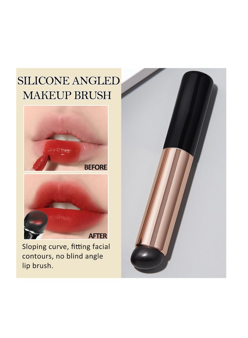 SYOSI SYOSI, 4pcs Silicone Lip Brush Round Head, Makeup Brush, Soft Silicone Brush Reusable Lipstick Applicator with Dust Cap, Halo Staining Brushes for Lip Balm, Lipstick, Lip Gloss, Concealer  - Image 5
