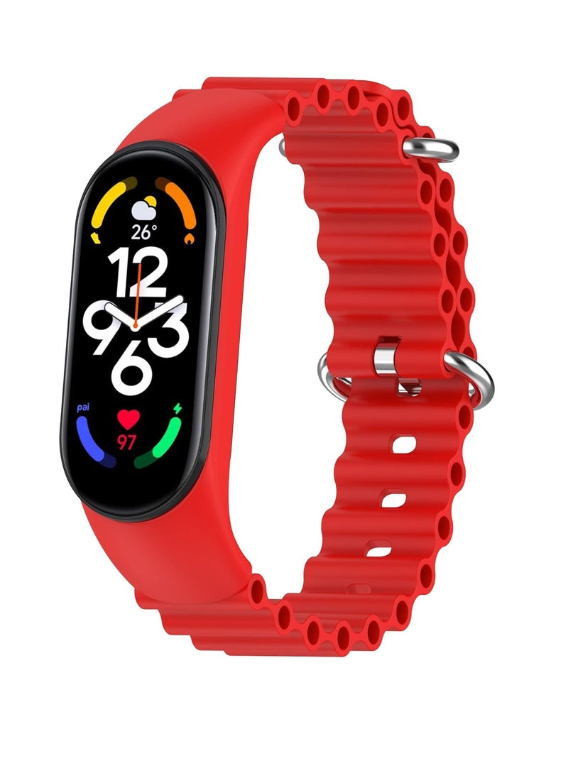 Generic - Ocean Band for Xiaomi Mi Band 7/Mi Band 6/Mi Band 5/Mi Band 4/Mi Band 3,Adjustable Silicone Stretchy Sport Strap Women Men Replacement Wristband - Image 1