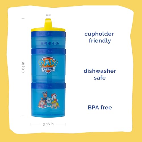 Whiskware Paw Patrol Stackable Snack Containers for Babies, Kids, and Toddlers, 3 Stackable Snack Cups for School and Travel, Formula Friendly, Cupholder Friendly All Paws On Deck! - Image 2