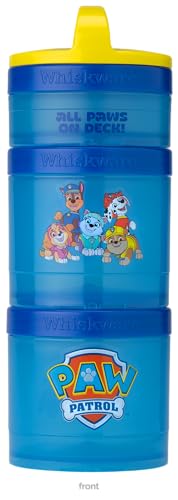 Whiskware Paw Patrol Stackable Snack Containers for Babies, Kids, and Toddlers, 3 Stackable Snack Cups for School and Travel, Formula Friendly, Cupholder Friendly All Paws On Deck! - Image 1