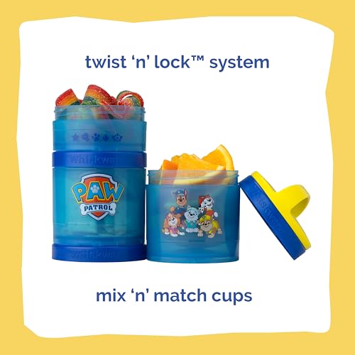 Whiskware Paw Patrol Stackable Snack Containers for Babies, Kids, and Toddlers, 3 Stackable Snack Cups for School and Travel, Formula Friendly, Cupholder Friendly All Paws On Deck! - Image 3