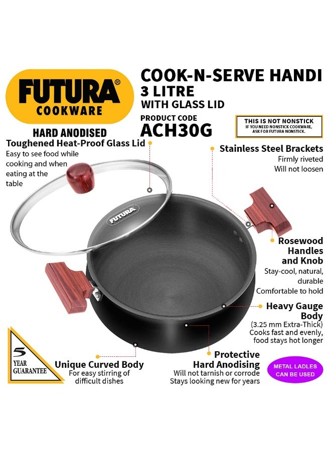 Hawkins هوكينز فutura طهي وخدمة هاندي مع زجاج 3ل، 22سم، 3.25مم - (Ach30G) (8) - Image 2