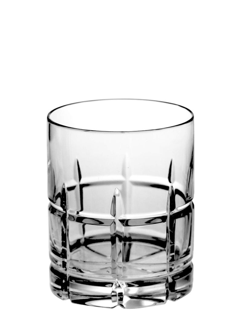 Crystal Double Old Fashioned  Set of 6 Glasses  Hand Cut DOF tumblers Tumbler Glass For Whiskey  Bourbon  Water  Beverage  Drinking Glasses  12 oz  Made in Europe By Barski
