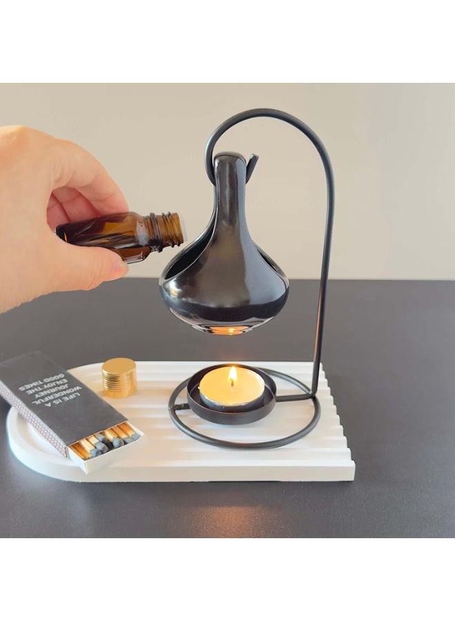 Black Tealight Wax Warmer, Essential Oil Warmer, Tea Light Candle Holder - Image 2