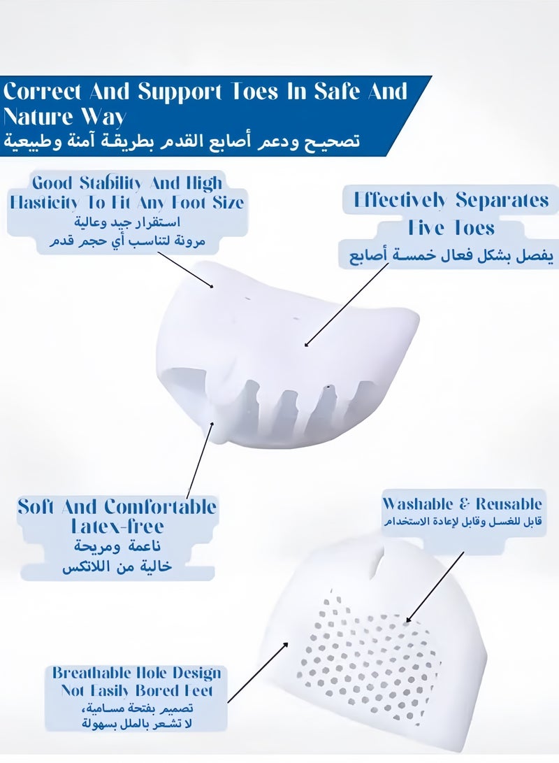 Aikenn Metatarsal Pads for Bunion Correction,Gel Toe Separators, Bunion Corrector Cushion, Toe Spacers, Ball of Foot Cushions,Soft And Breathable Hammer Toe Corrector Toe Spacers  - Image 5