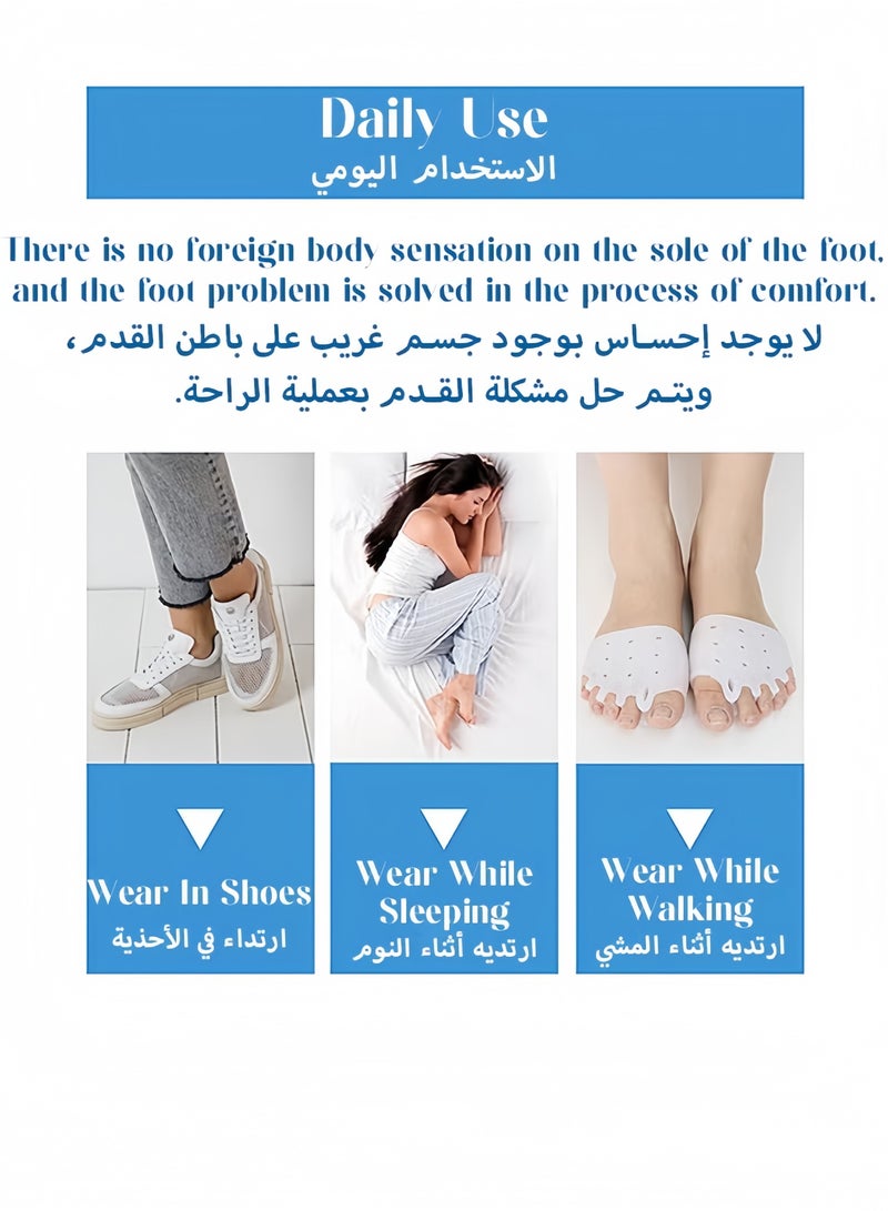 Aikenn Metatarsal Pads for Bunion Correction,Gel Toe Separators, Bunion Corrector Cushion, Toe Spacers, Ball of Foot Cushions,Soft And Breathable Hammer Toe Corrector Toe Spacers  - Image 2