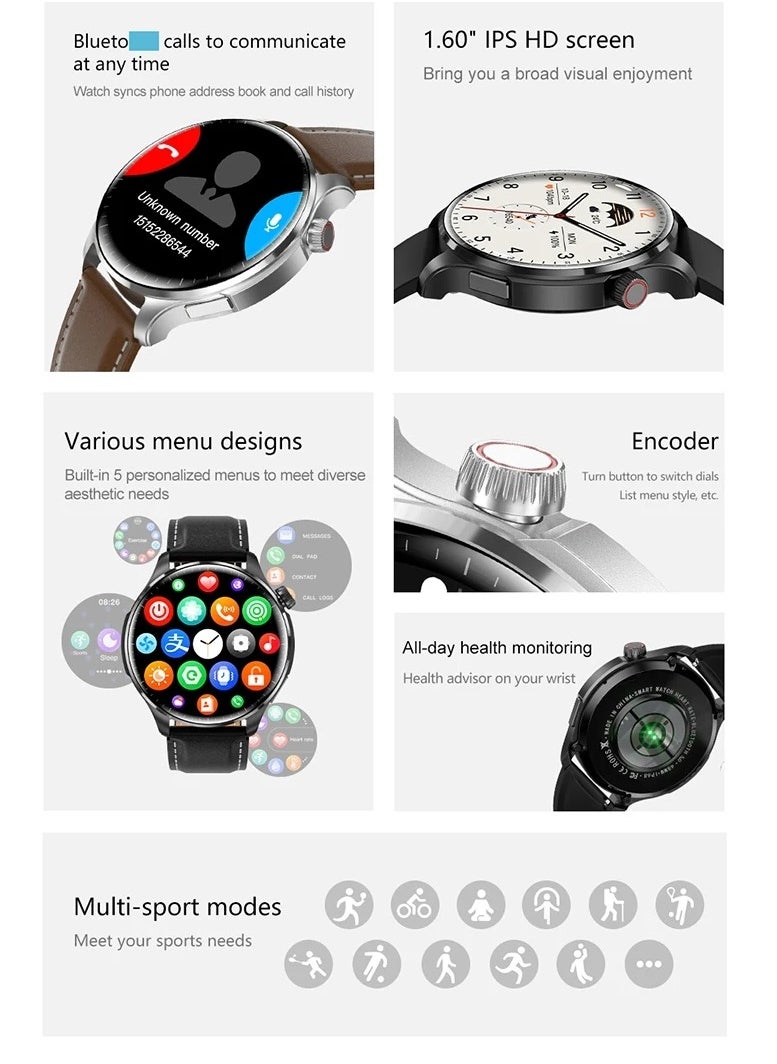 M13 Business Smart Watch with Answer Call Function NFC Compass Body Temperature Monitor Fitness Tracker Smartwatch for Men