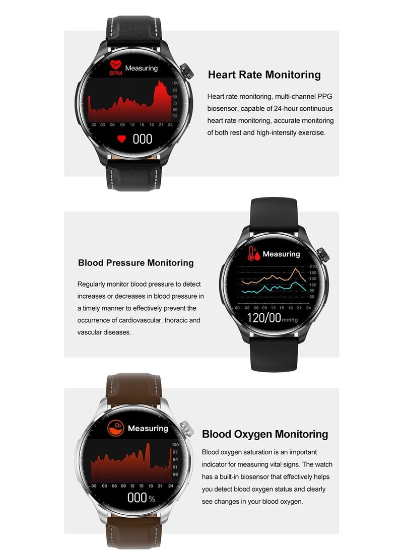 M13 Business Smart Watch with Answer Call Function NFC Compass Body Temperature Monitor Fitness Tracker Smartwatch for Men