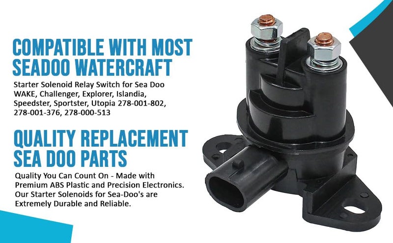 Precision Auto Products Starter Solenoid Relay Switch for SeaDoo 3D, GS, GSI, GSX, GTI, GTS, GTX, HX, LRV, RX, RXP, RXT, SP, SPI, SPX, SUV, XP, XP800, Wake, Challenger, Explorer, Islandia, Speedster, Sportster, Utopia 278-0 - Image 4