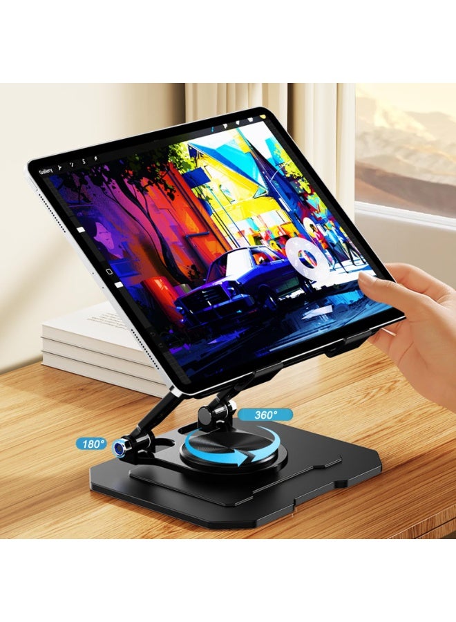 Arabest Tablet Stand for iPad, Adjustable and Foldable 360° Rotating Desktop Holder, Stainless Steel Tablets Holder for iPad Pro/Mini, Surface Tablets, Samsung Galaxy - Image 2