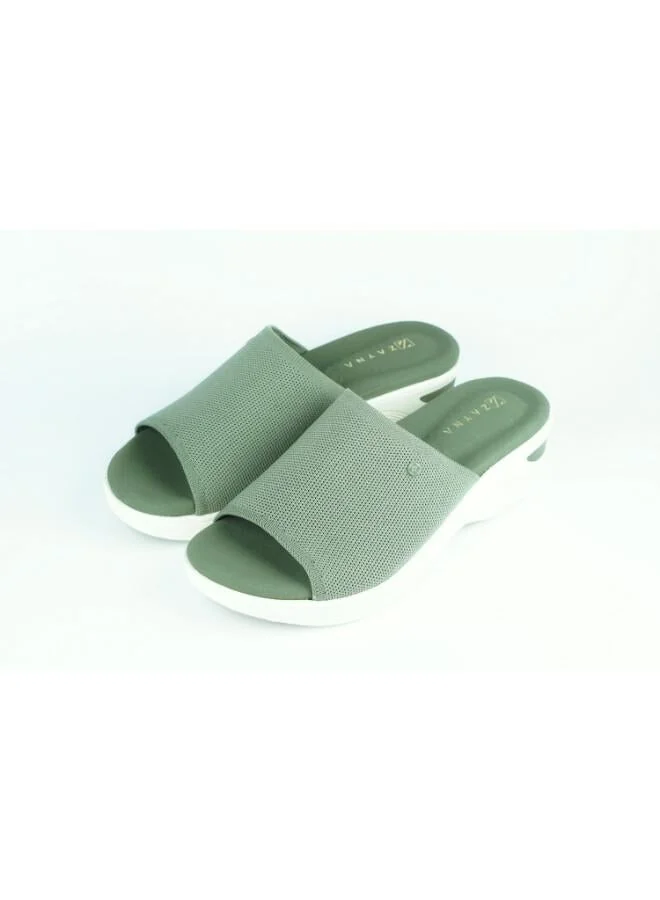 Zayna 221-355 Zayna Women's Knit Wedge Slide 24ABT545 Green