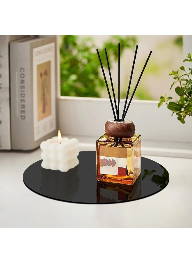 سلاسة SLASA مرآة دائرية أكريليك للزينة على الطاولات – صينية بلاط مرآة دائرية سوداء 12 إنش – ديكور للزفاف، الجدران، المنزل، غرفة المعيشة، وغرفة النوم – مرآة صغيرة للأشغال اليدوية - Image 2