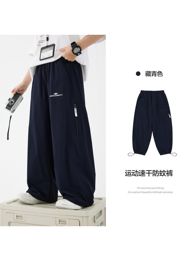 Boys' Summer Fashion Brand Quick-dry Mosquito-proof Pants  New Style Youth Loose Ice Silk Thin Pants