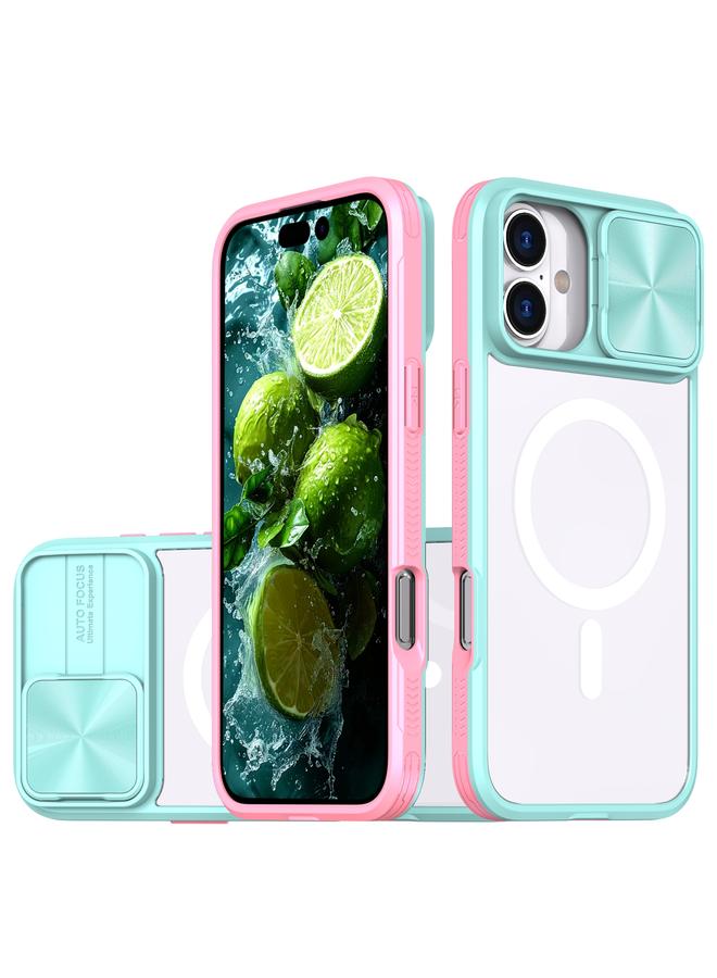 S-TOP Case For iPhone 16 Clear Acrylic + PC + TPU MagSafe Lens Sliding Cover Full Coverage Phone Case - Image 1