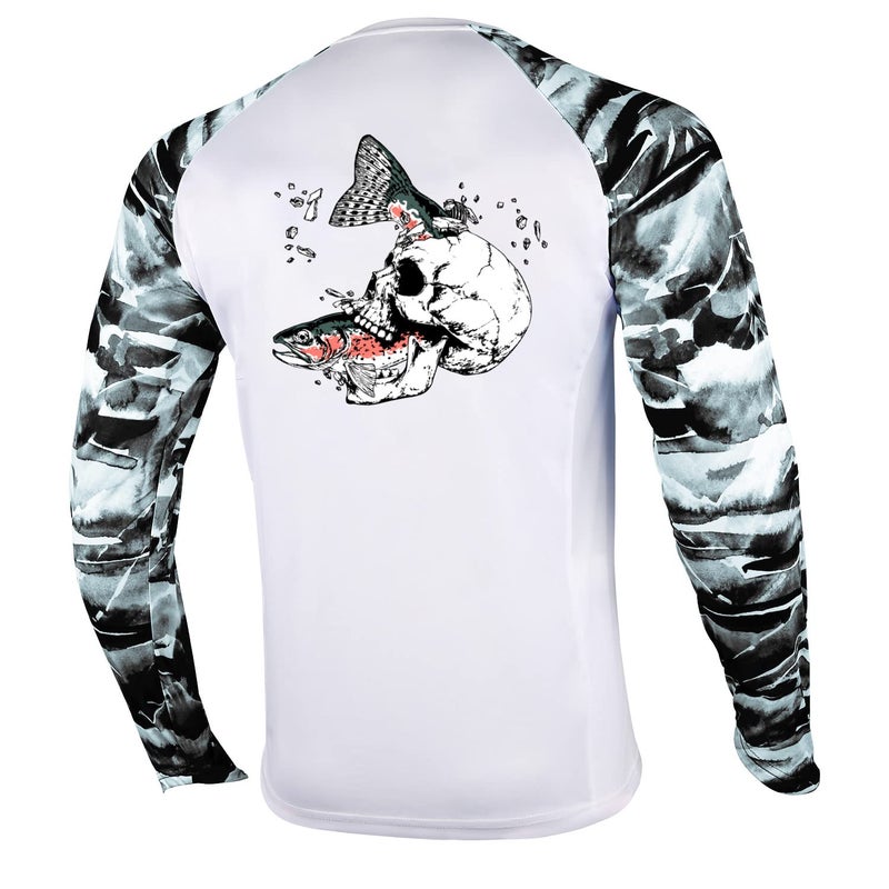Palmyth Fishing Shirt for Men Long Sleeve Sun Protection UV UPF 50 TShirts with Pocket Trout Crushing Large - Image 2