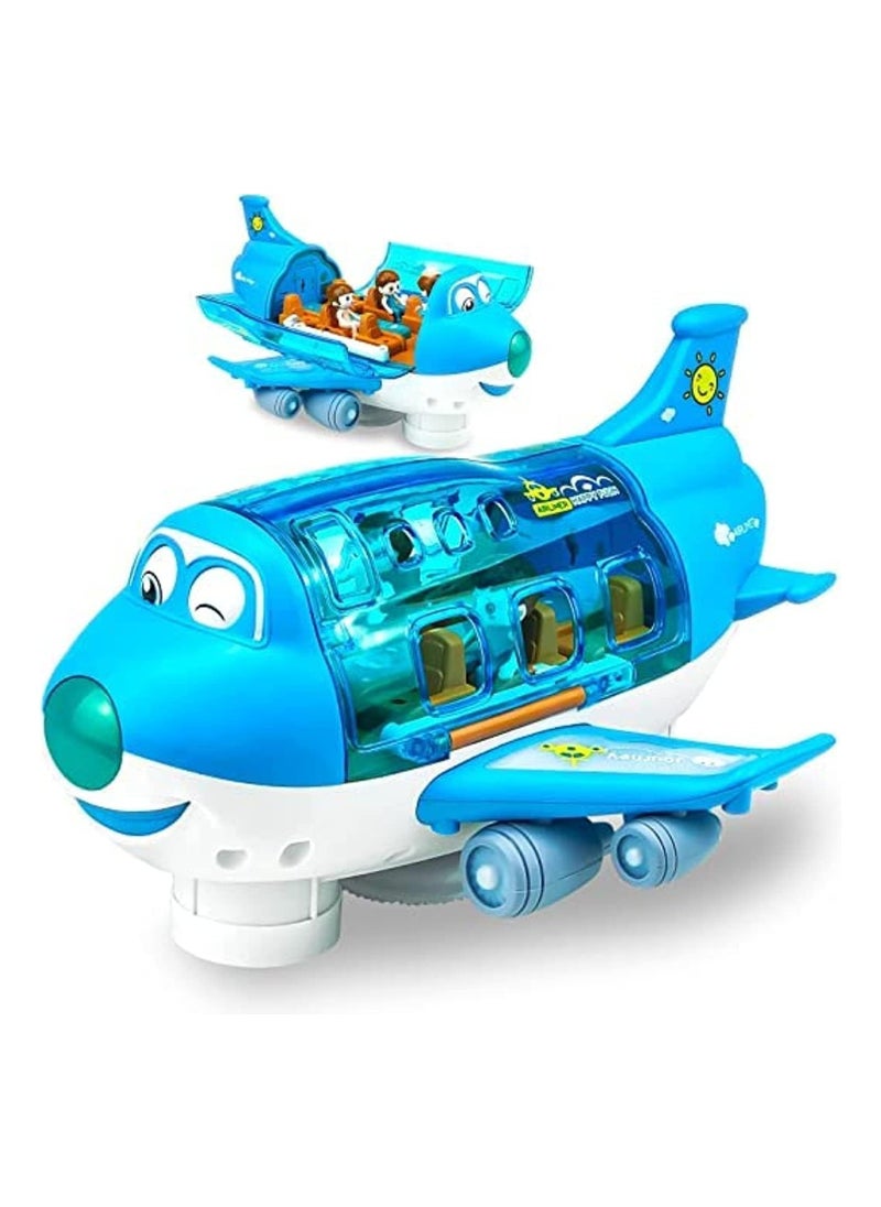 TOY GARDEN - Electric Toy Airliner Plane Rotating Airplane Vehicles with Light and Music Airline Toy Vehicle Gift for Kids Boys Girls 3 4 5 6 Year Old and Up, Blue - Image 1