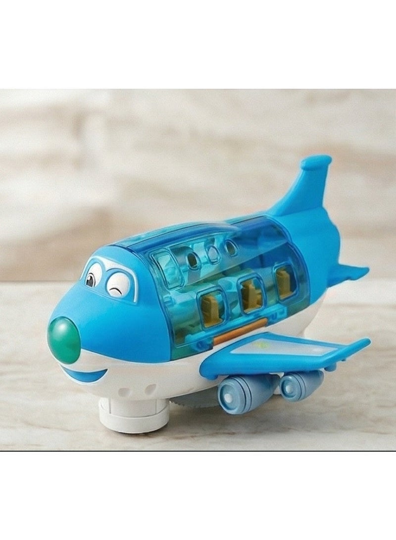 TOY GARDEN Electric Toy Airliner Plane Rotating Airplane Vehicles with Light and Music Airline Toy Vehicle Gift for Kids Boys Girls 3 4 5 6 Year Old and Up, Blue - Image 3