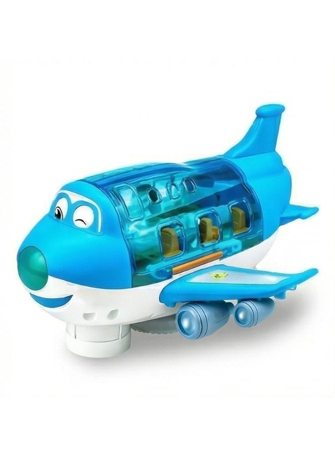 TOY GARDEN Electric Toy Airliner Plane Rotating Airplane Vehicles with Light and Music Airline Toy Vehicle Gift for Kids Boys Girls 3 4 5 6 Year Old and Up, Blue - Image 1