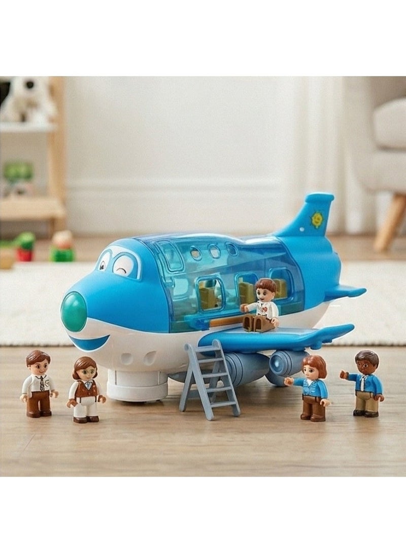 TOY GARDEN Electric Toy Airliner Plane Rotating Airplane Vehicles with Light and Music Airline Toy Vehicle Gift for Kids Boys Girls 3 4 5 6 Year Old and Up, Blue - Image 4
