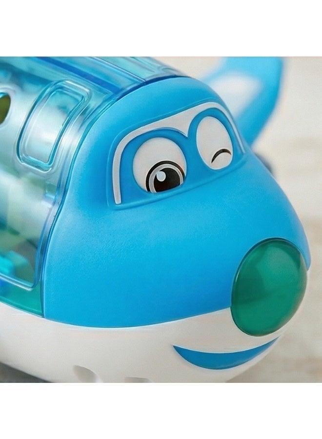 TOY GARDEN Electric Toy Airliner Plane Rotating Airplane Vehicles with Light and Music Airline Toy Vehicle Gift for Kids Boys Girls 3 4 5 6 Year Old and Up, Blue - Image 2