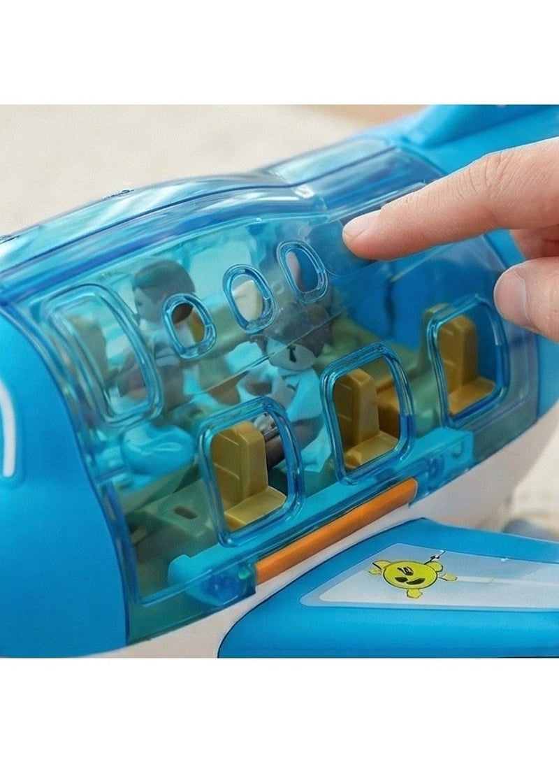 TOY GARDEN Electric Toy Airliner Plane Rotating Airplane Vehicles with Light and Music Airline Toy Vehicle Gift for Kids Boys Girls 3 4 5 6 Year Old and Up, Blue - Image 5