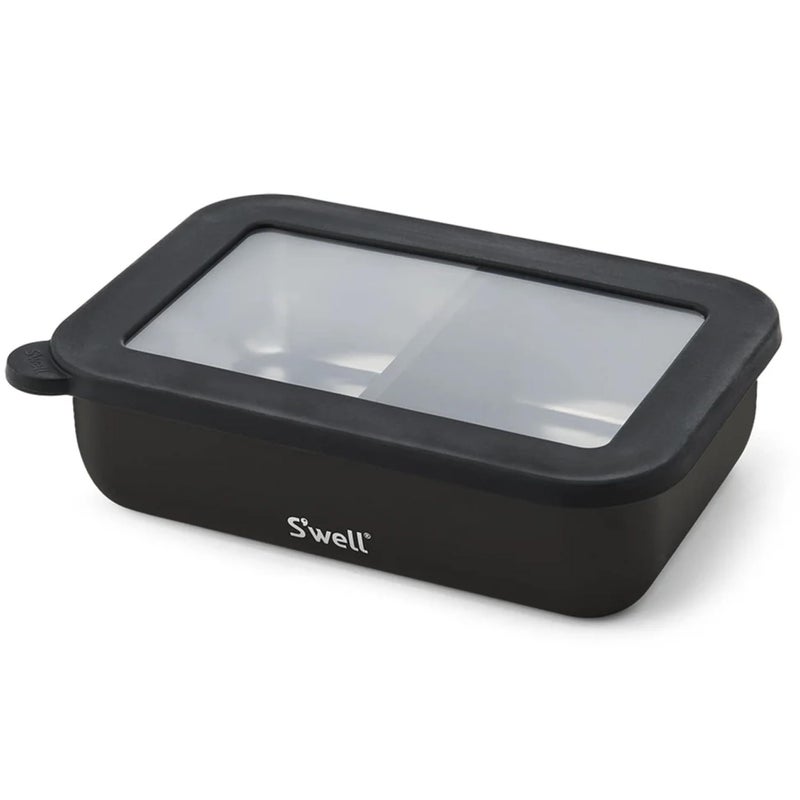 S'well Swell Stainless Steel Bento Box Onyx Fits One Large Entree Or Small Entree And Snack Includes Removable Divider Leakproof Easy to Clean Dishwasher Safe - Image 2