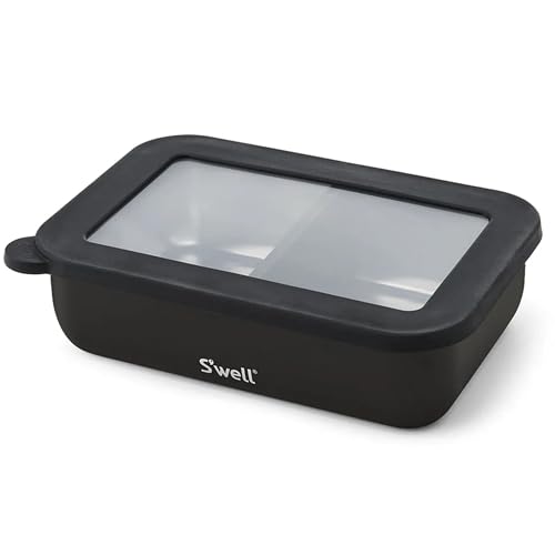 S'well Swell Stainless Steel Bento Box Onyx Fits One Large Entree Or Small Entree And Snack Includes Removable Divider Leakproof Easy to Clean Dishwasher Safe - Image 1