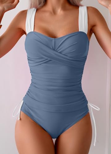 B2prity Tankini Swimsuits for Women Tummy Control Two Piece Bathing Suit High Waisted Wrap Swim Suit with Bottom Swimwear - Image 4