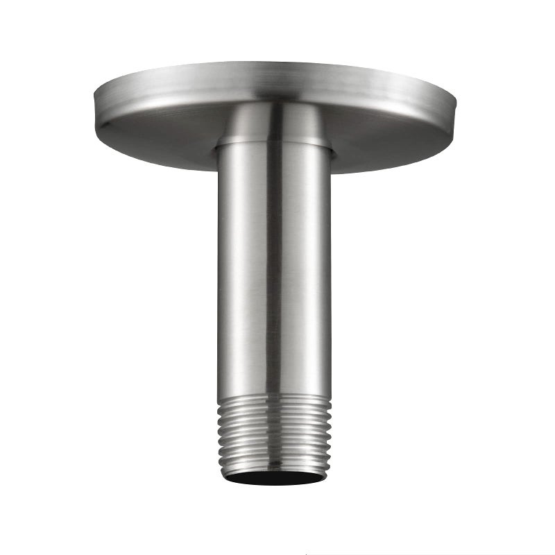 OFFO Shower Arm with Flange 3 in Brushed Nickel Ceiling Mount Replacement Rain Shower Head Straight Arm CeilingMounted For Fixed Shower Head High Pressure Rain