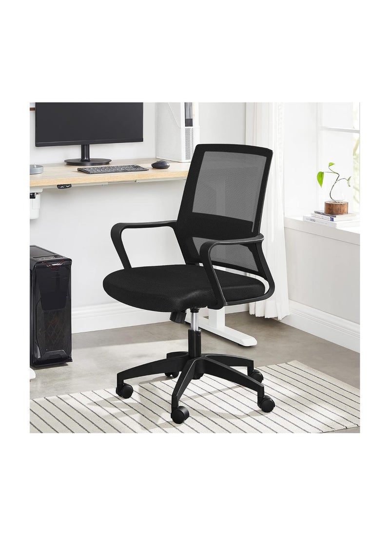 SONGMICS SONGMICS Mesh Chair, Office Chair, Swivel Chair, Adjustable Height, Tilt Mechanism, Breathable Mesh Seat and Backrest, for Office, Study, Black OBN031B01  - Image 2
