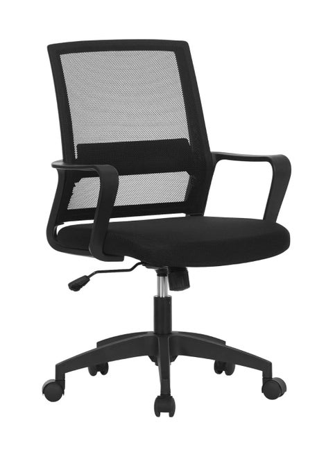 SONGMICS Mesh Chair, Office Chair, Swivel Chair, Adjustable Height, Tilt Mechanism, Breathable Mesh Seat and Backrest, for Office, Study, Black OBN031B01