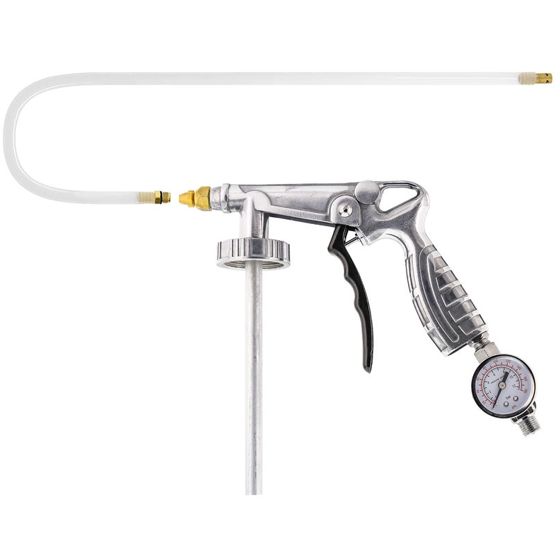 TCP Global Air Undercoating Spray Gun with Gauge Includes 22 Long Flexible Extension Wand with MultiDirectional Nozzle  Sprayable Bed Liner Rubberized Truck Undercoating Chip Guard
