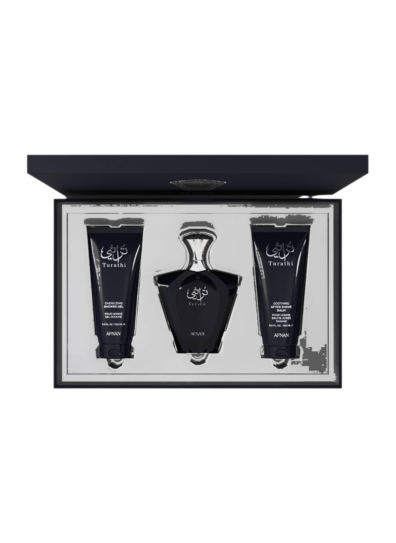 Afnan Turathi Homme Blue Gift Set – Eau De Parfum 100Ml + Shower Gel 100Ml + After Shave 100Ml – Luxurious Perfume Gift Set For Men  - Image 2