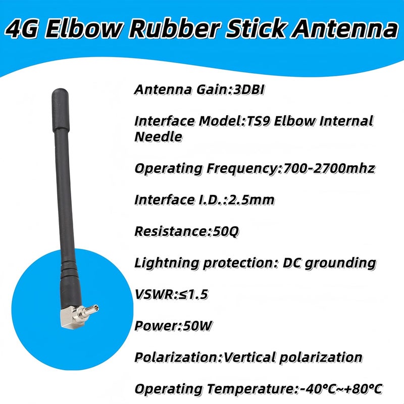 HONGLINSONG 2 قطعة هوائي TS9 بقوة 3dBi لأجهزة التوجيه 4G LTE، هوائي خارجي لـ Nighthawk (MR1100/MR2100) ومودم USB ونقاط اتصال محمولة من Huawei ZTE MF79 - Image 4