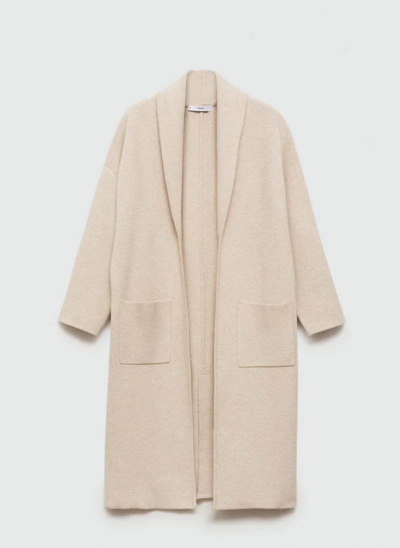MANGO Oversized Knitted Coat With Pockets