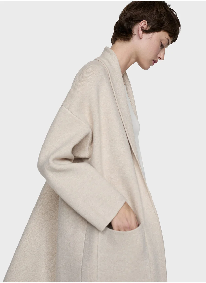 MANGO Oversized Knitted Coat With Pockets
