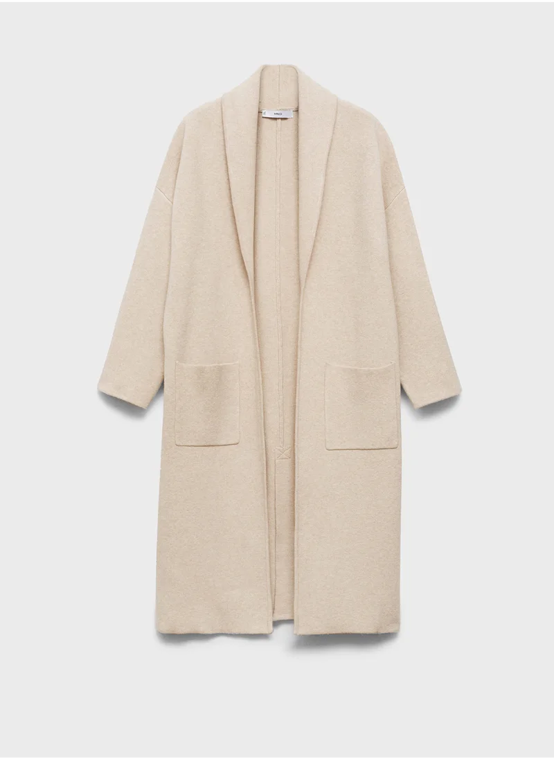 MANGO Oversized Knitted Coat With Pockets