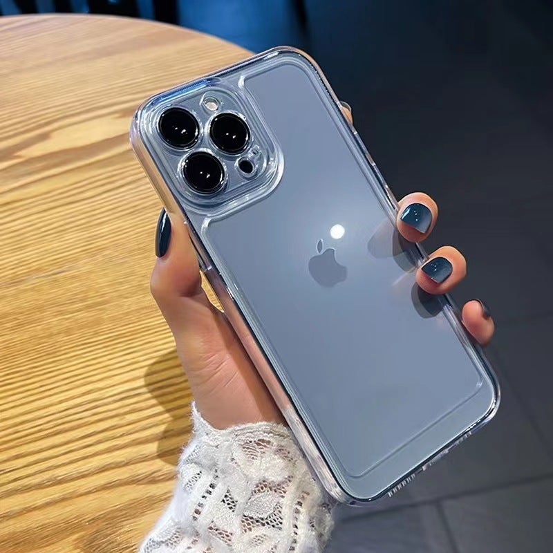 iPhone16 Fine Hole Acrylic Space Shell for Apple 14/15promax Phone Case Transparent Drop-resistant Case - Image 1