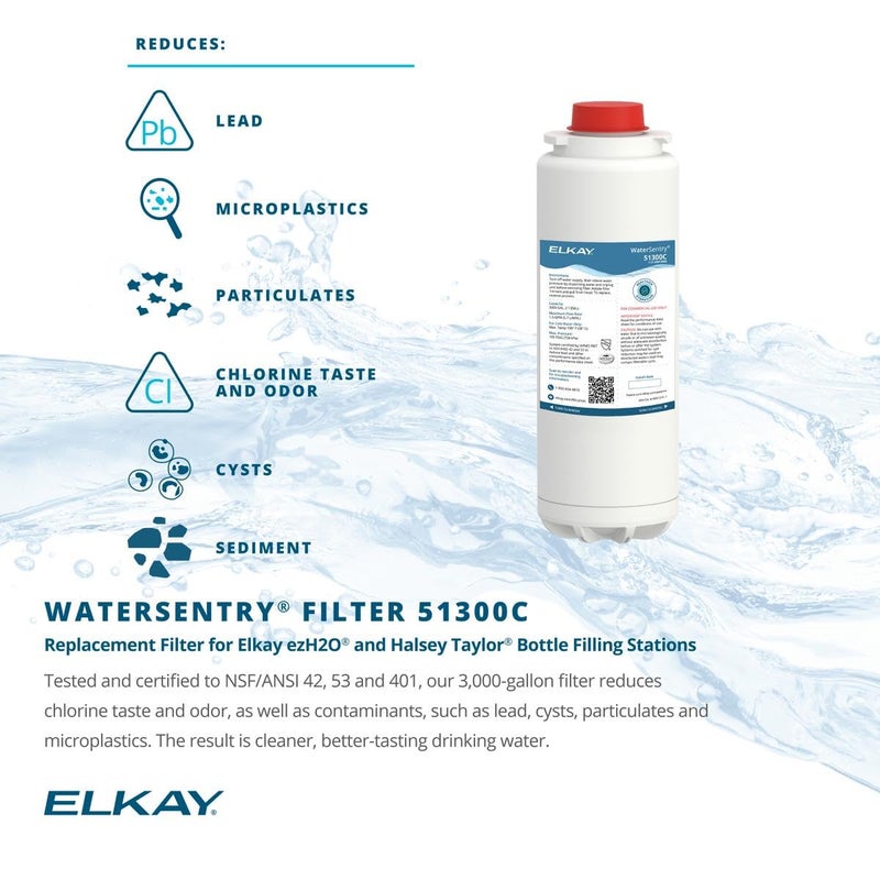 Elkay 51300C WaterSentry Lead + Microplastics NSF/ANSI Certified Filter (Bottle Fillers) - Image 2
