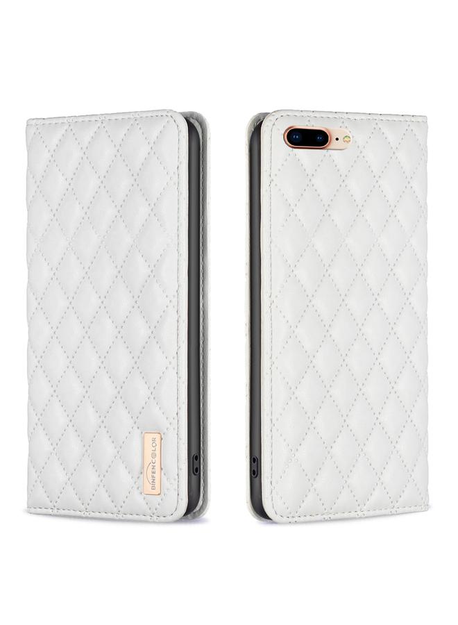 اس-توب جراب هاتف iPhone 8 Plus / 7 Plus جراب هاتف جلدي مغناطيسي شبكي ماسي - Image 1