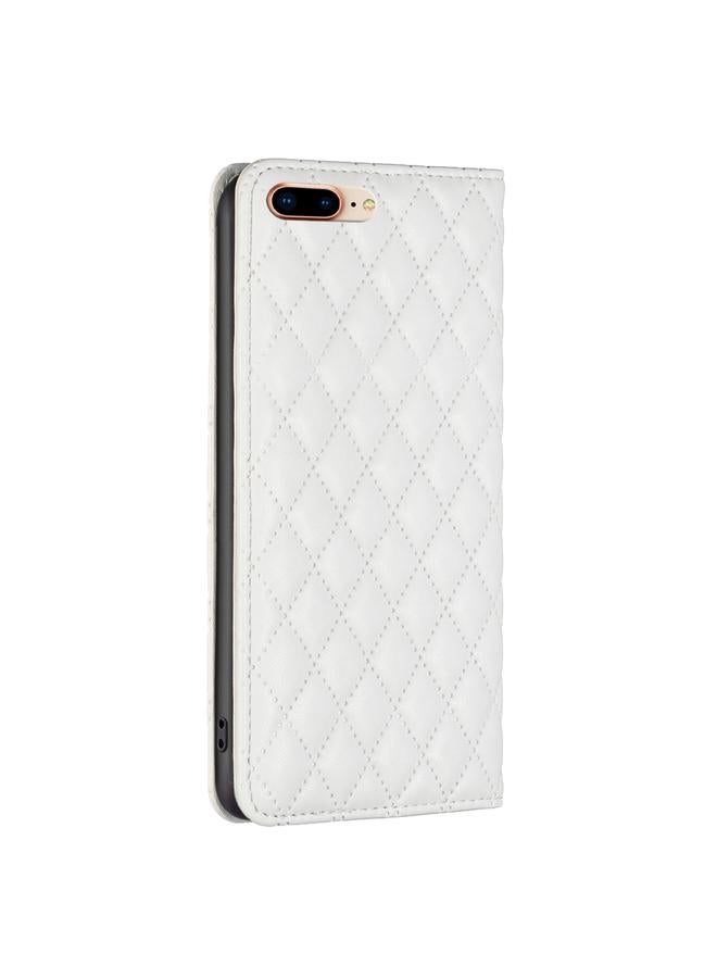 اس-توب جراب هاتف iPhone 8 Plus / 7 Plus جراب هاتف جلدي مغناطيسي شبكي ماسي - Image 3