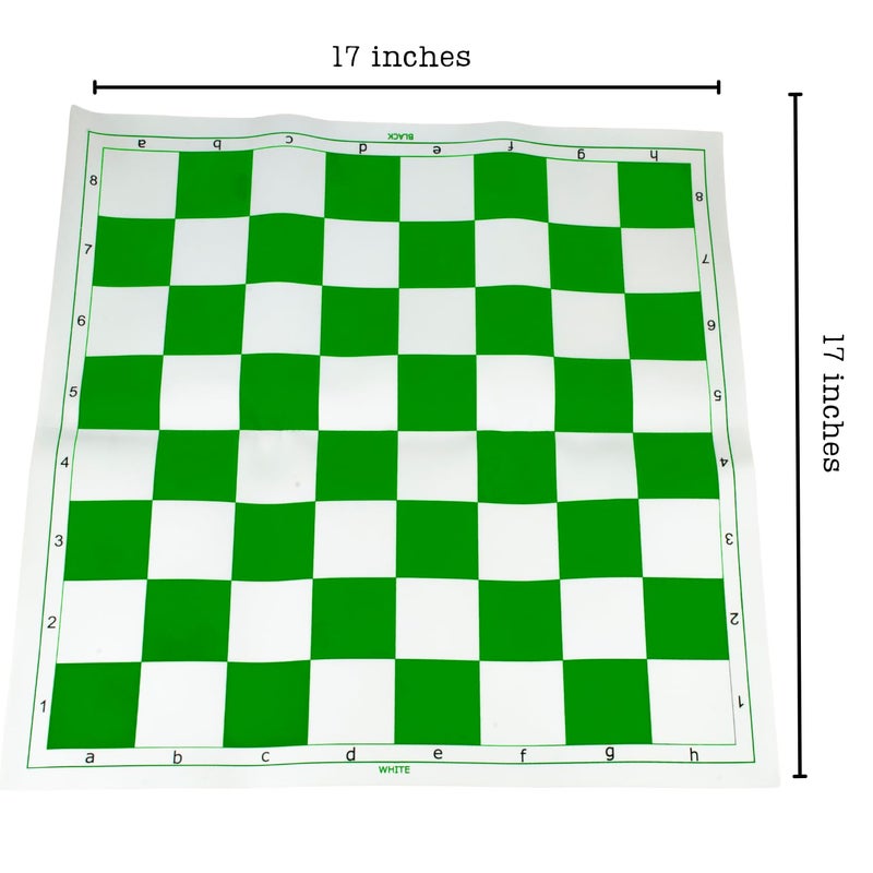 FAIR TOYFUN Tournament Chess Mat, 17Inches X 17 Inches, Vinyl, Foldable, Green Colour for Professionals - Image 5