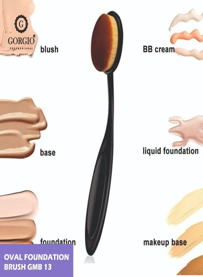 Gorgio Professional Oval Foundation Makeup Brush for Liquid, Cream or Powder Blending, Soft Dense Bristles for Smooth Coverage (Color May Vary) - Image 2