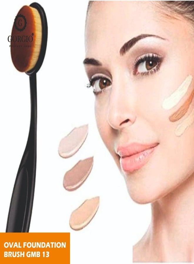 Gorgio Professional Oval Foundation Makeup Brush for Liquid, Cream or Powder Blending, Soft Dense Bristles for Smooth Coverage (Color May Vary) - Image 4