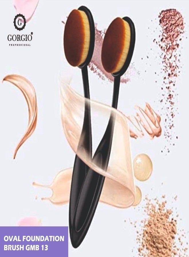 Gorgio Professional Oval Foundation Makeup Brush for Liquid, Cream or Powder Blending, Soft Dense Bristles for Smooth Coverage (Color May Vary) - Image 3