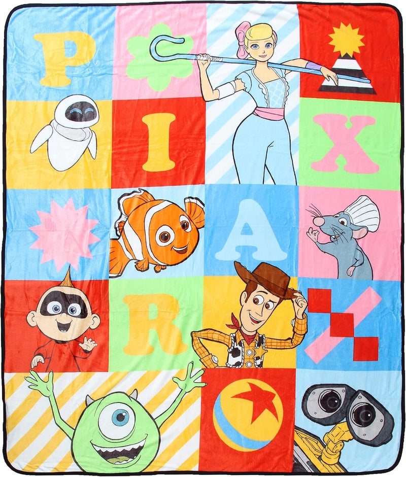 Northwest Disney Pixar Character Quilt Pattern Silk Touch Throw Blanket 50" x60" (127cm x 152cm) - Image 1