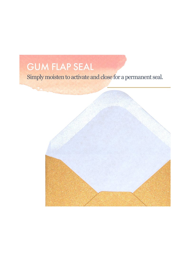 Y&D - 100 Pcs Gift Card Envelopes Mini Paper Business Bulk Tiny Envelope Pockets for Small Note Cards Gold - Image 1